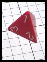 Dice : Dice - 4D - Chessex Pink and Red Speckle with White Numerals - POD Aug 2015